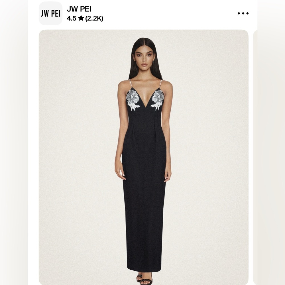 Ayliua Sweetheart Neckline Embellished Black Long Dress